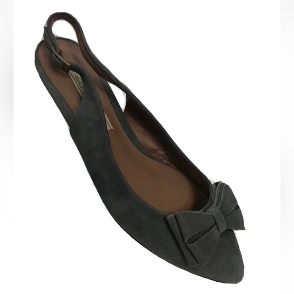 Women’s Pied A Terre Gray Suede Slingback Kitten Heel Shoe Size 8 - Picture 4 of 9